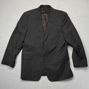 Versace Wool Blazer Jacket Classic Pinstripe Single Breasted Sport Coat Size 54